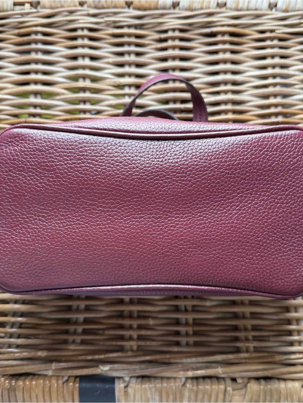 Tory Burch Mini Tote in Burgundy with Tassel And TB Key Chain - Picture 5 of 13
